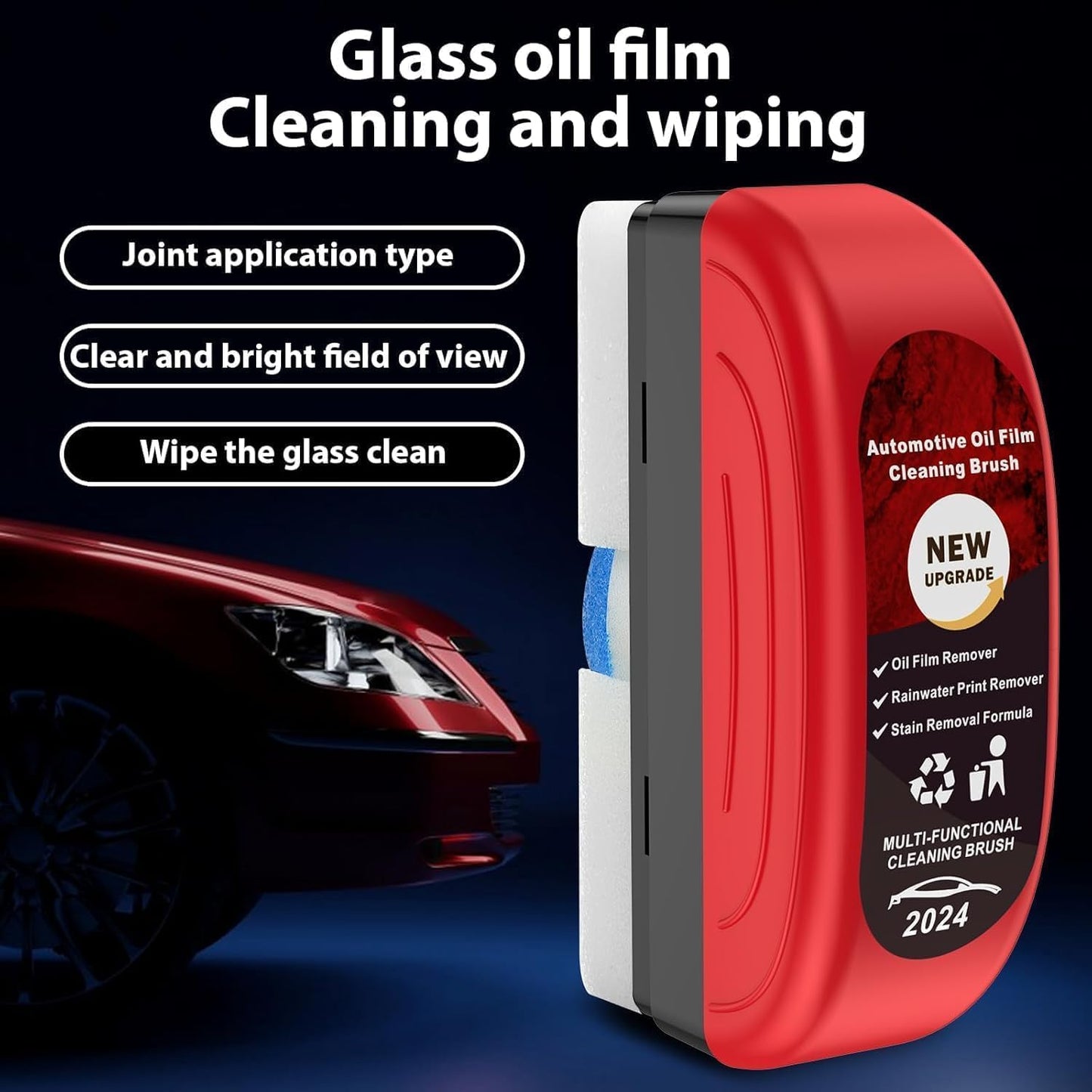 Car Windshield Oil Film Remover Brush, Heavy Duty Glass Cleaning Tool