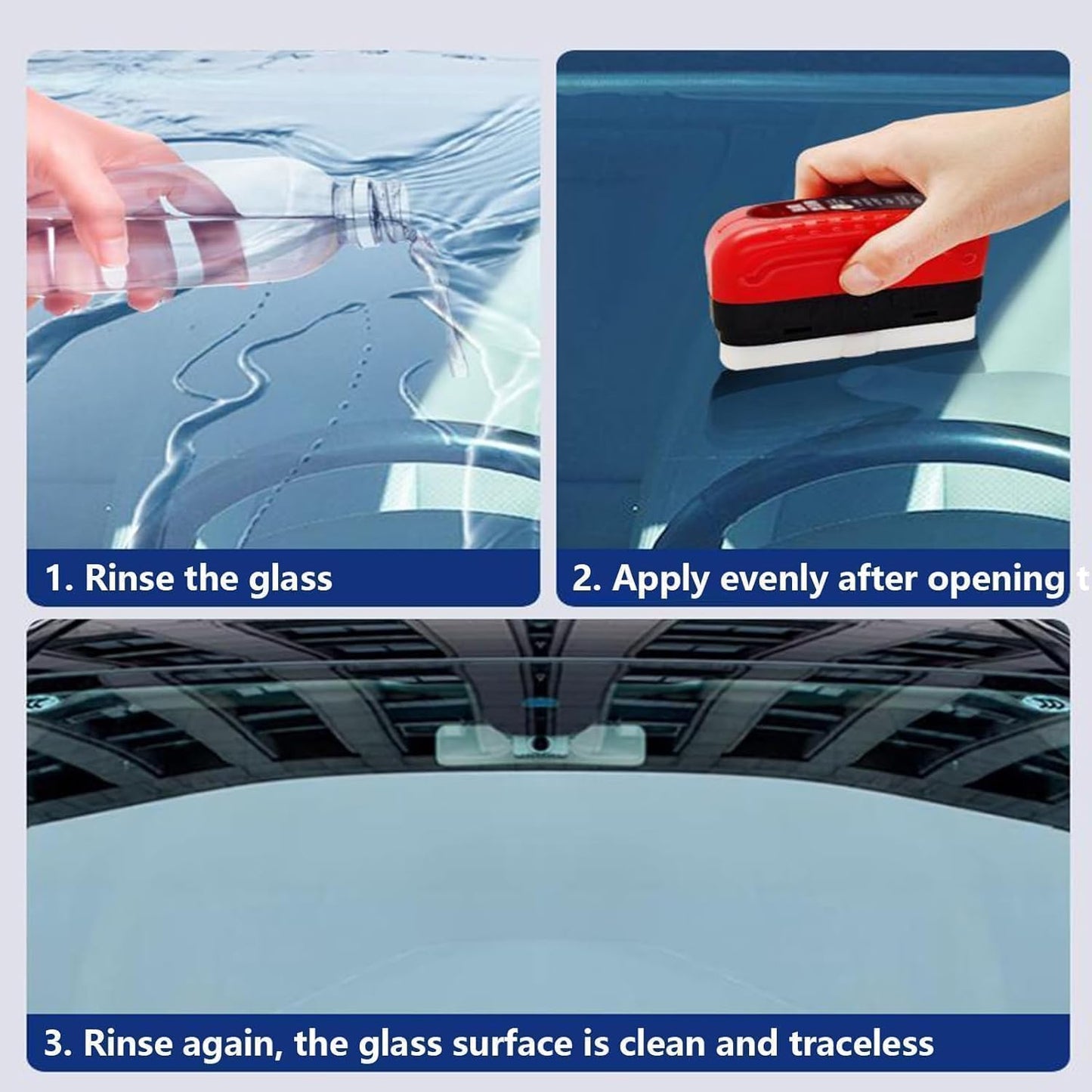 Car Windshield Oil Film Remover Brush, Heavy Duty Glass Cleaning Tool
